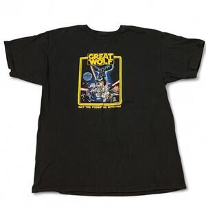 Great Wolf Lodge Star Wars Parody T Shirt May The Forest Be With You XL Black